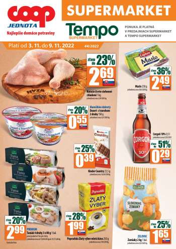 Leták COOP Jednota - 3.11.2022 - 9.11.2022.