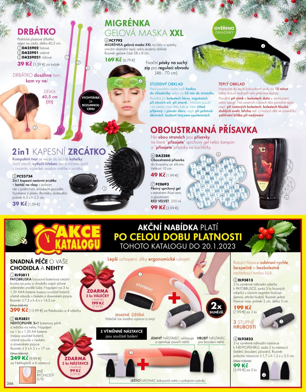 thumbnail - Leták Dedra - 21.10.2022 - 20.1.2023 - Produkty v akcii - šampón, sprchovací gél, gélová maska, hrebeň, pilník. Strana 66.