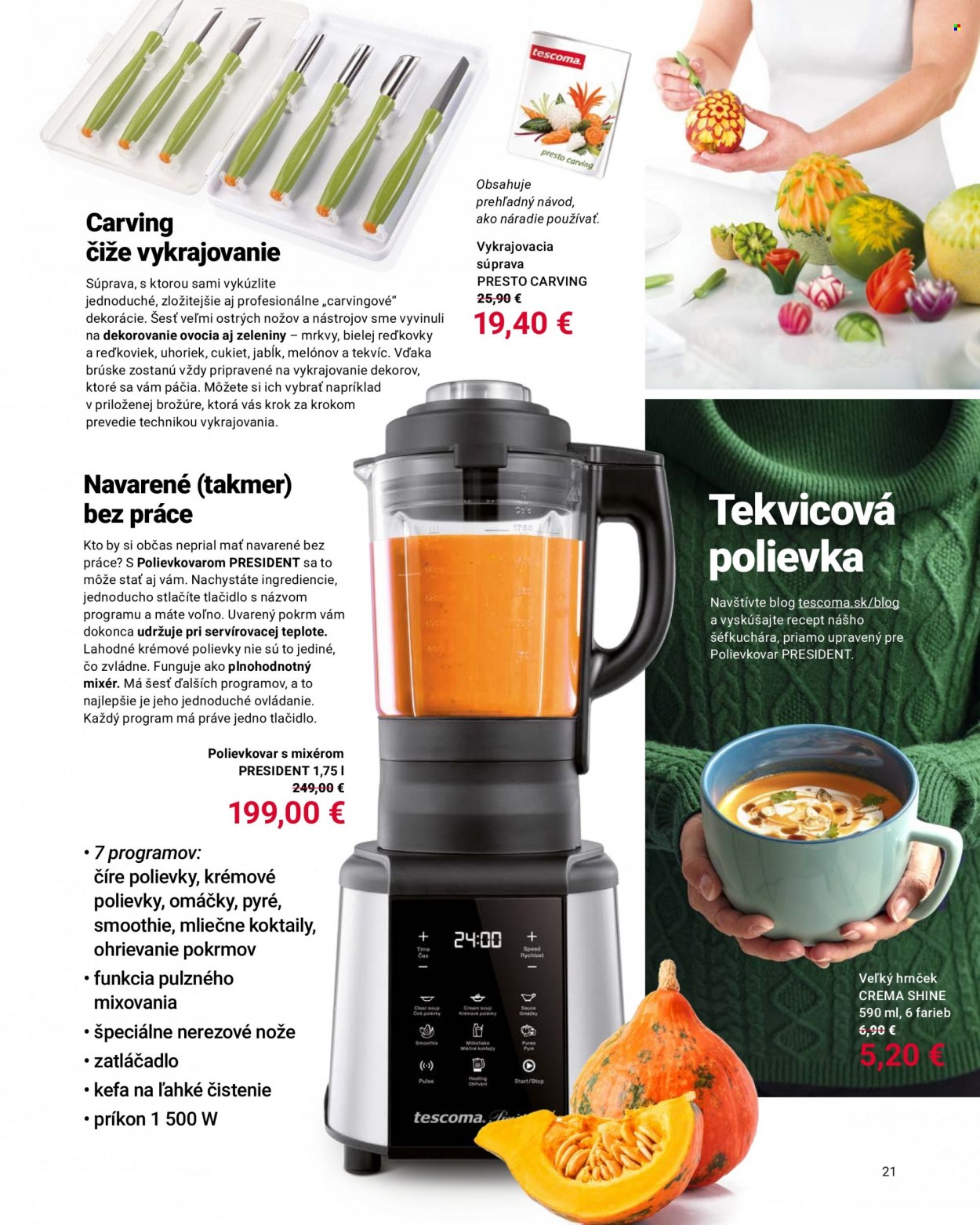 thumbnail - Leták Tescoma - 2.11.2022 - 21.1.2023 - Produkty v akcii - kefa, hrnček, mixér, dekorácie. Strana 21.