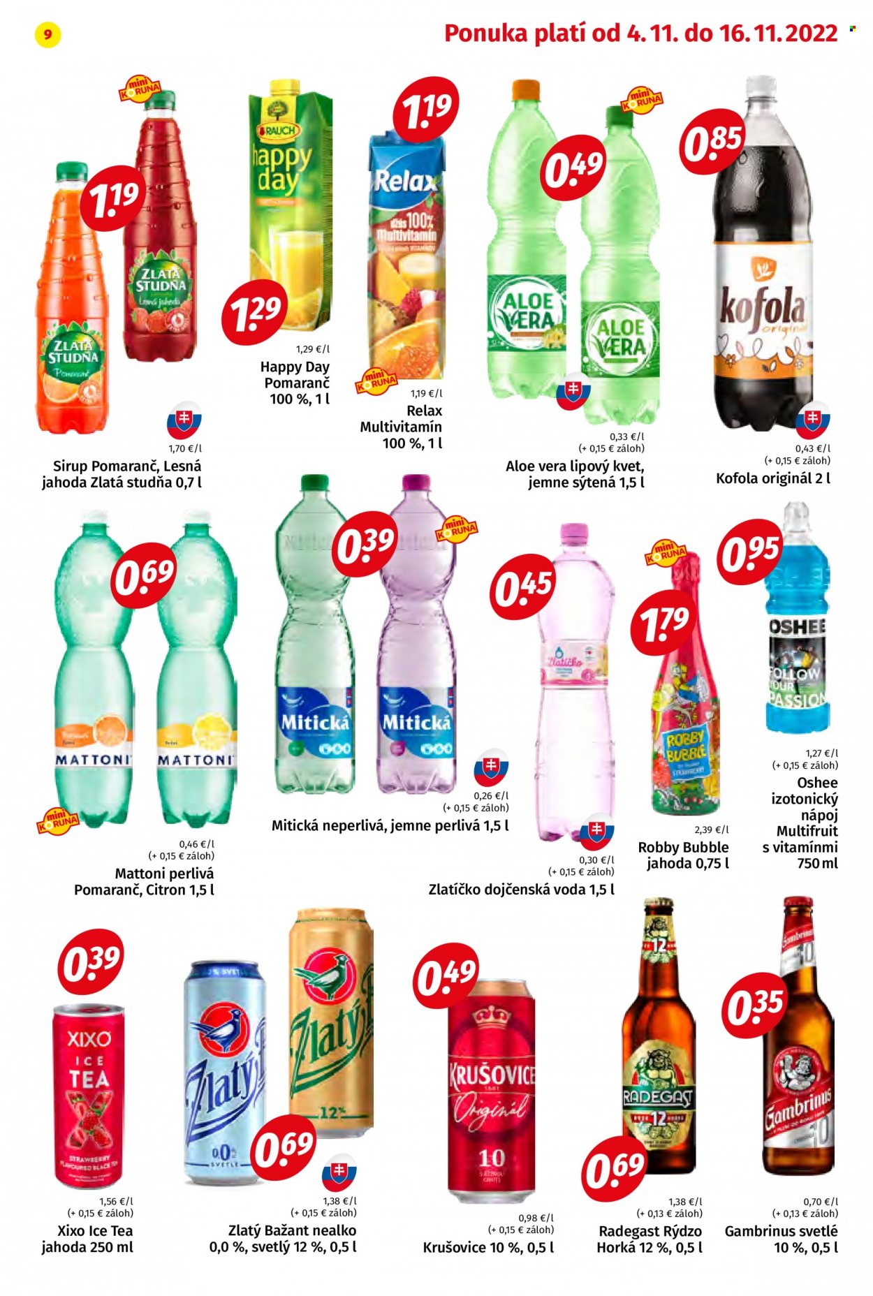 Leták Potraviny KORUNA - 4.11.2022 - 16.11.2022. Strana 9