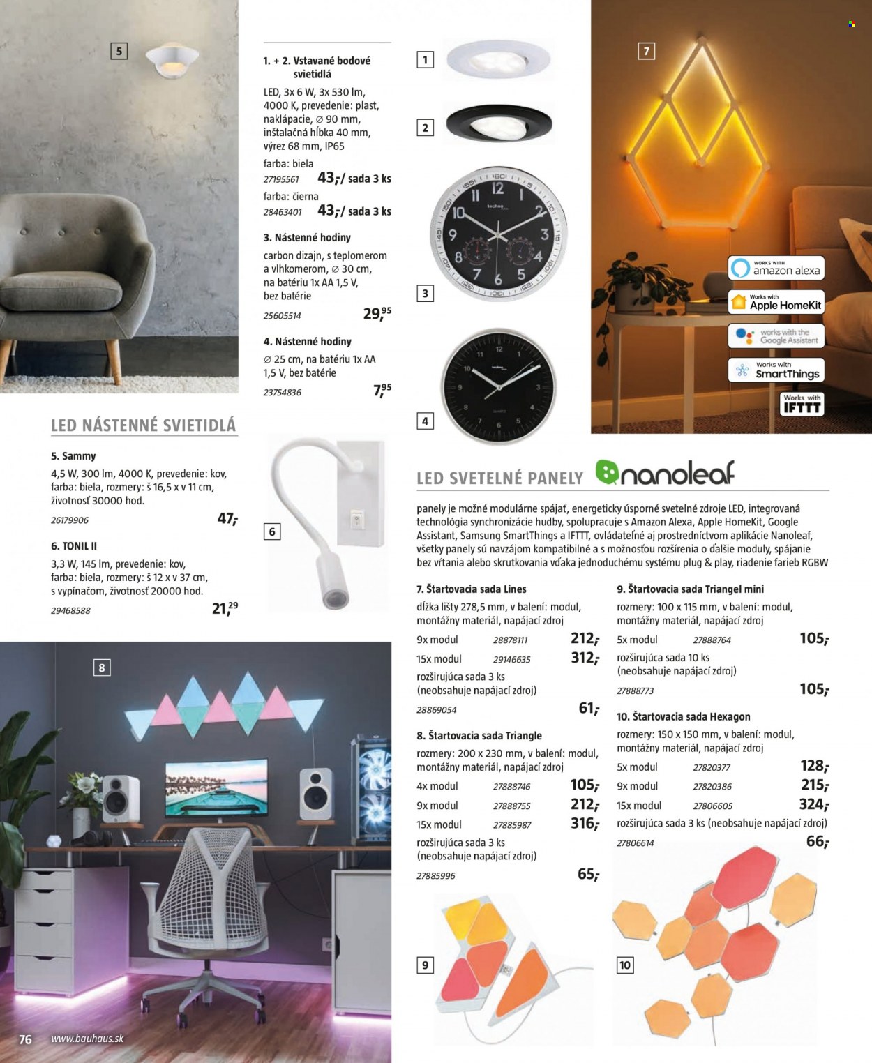 thumbnail - Leták Bauhaus - 5.11.2022 - 31.3.2023 - Produkty v akcii - nástenné hodiny, hodiny, Samsung, svietidlo, nástenné svietidlo. Strana 76.