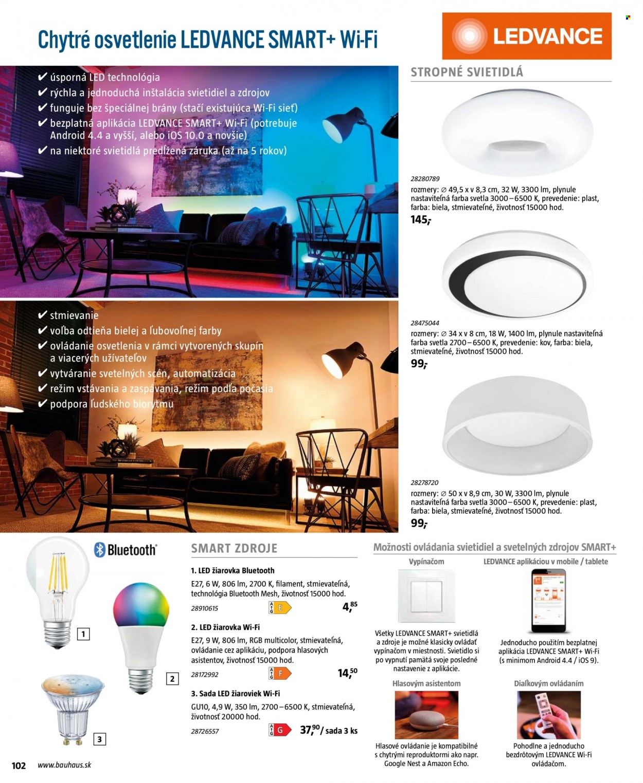 thumbnail - Leták Bauhaus - 5.11.2022 - 31.3.2023 - Produkty v akcii - žiarovka, svietidlo, stropné svietidlo, LED žiarovka. Strana 102.