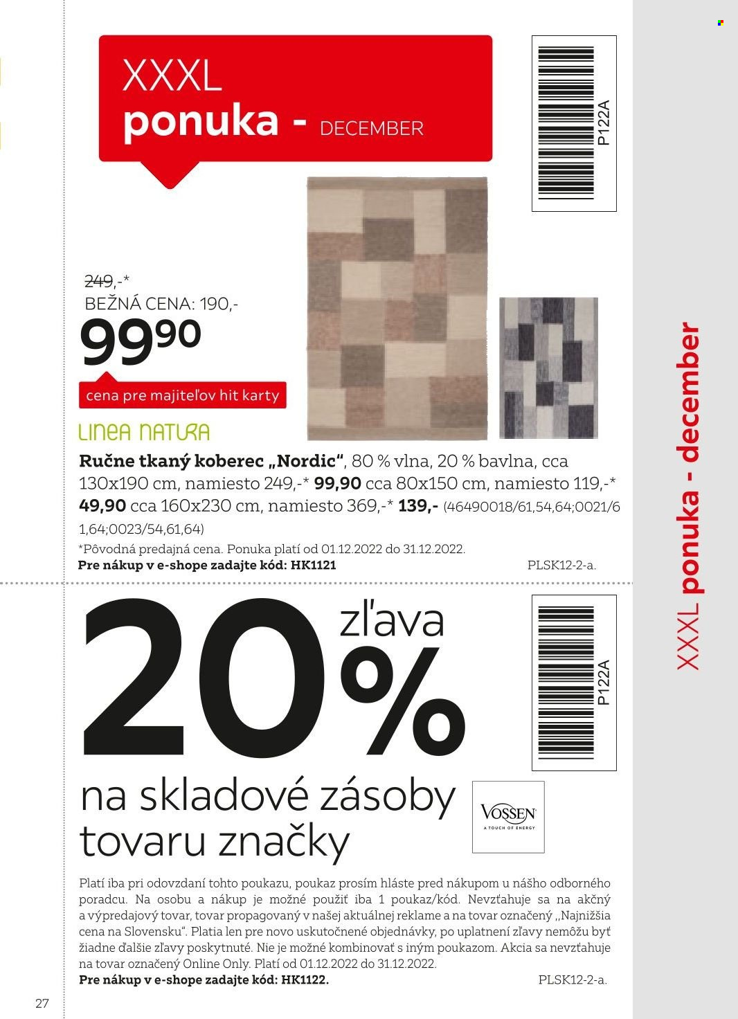 thumbnail - Leták XXXLutz - 1.8.2022 - 31.1.2023 - Produkty v akcii - koberec, tkaný koberec. Strana 27.