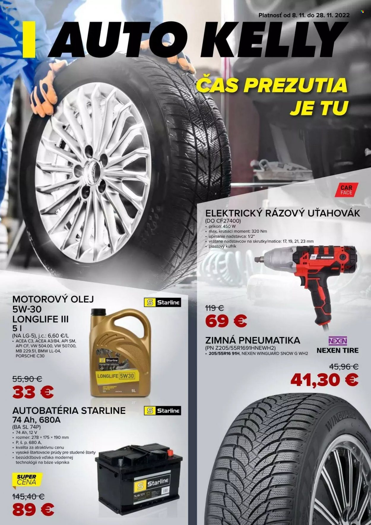 Leták Auto Kelly - 8.11.2022 - 28.11.2022. Strana 1