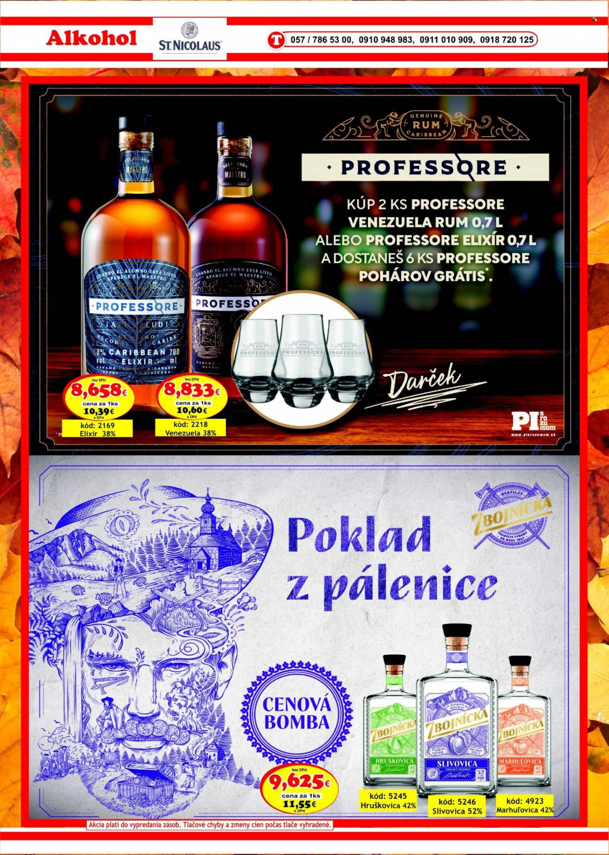 thumbnail - Leták DMJ market - 1.11.2022 - 30.11.2022 - Produkty v akcii - alkohol, rum, slivovica, hruškovica, St. Nicolaus, marhuľovica, Professore, Cien. Strana 34.