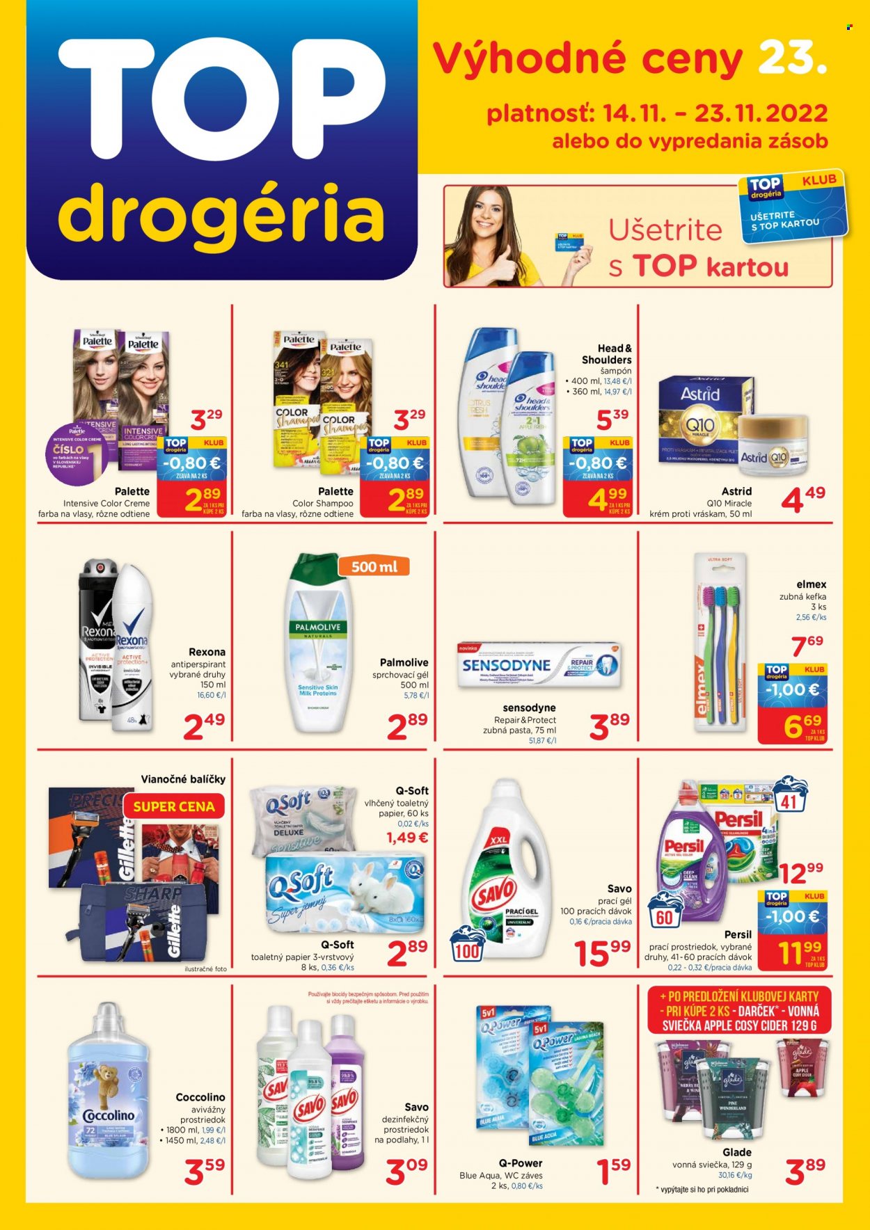 Leták TOP drogéria - 14.11.2022 - 23.11.2022. Strana 1