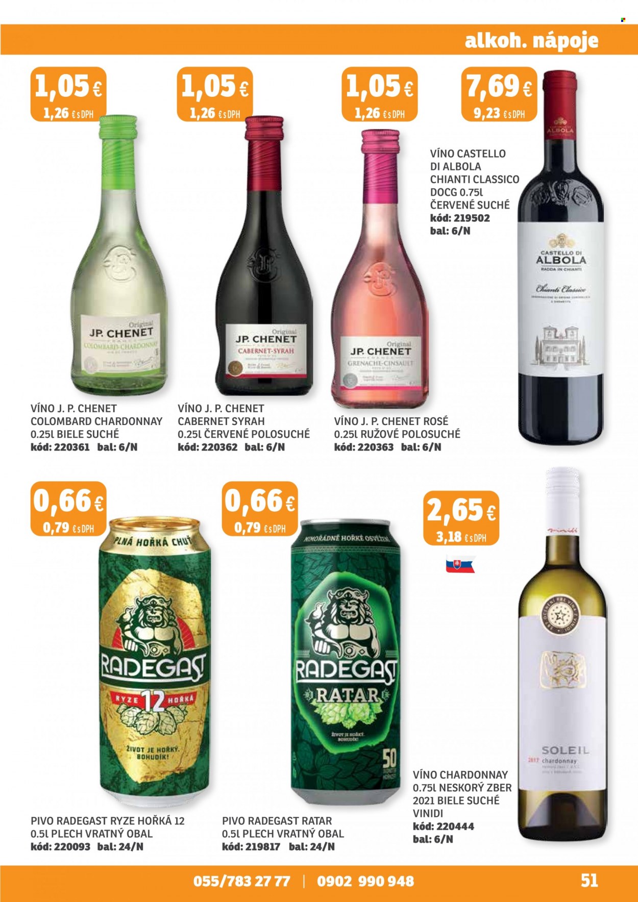 thumbnail - Leták Labaš - 18.11.2022 - 1.12.2022 - Produkty v akcii - červené víno, biele víno, víno, Chardonnay, J.P. Chenet, alkohol, Grenache, pivo, Radegast. Strana 51.