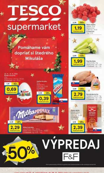 Leták TESCO supermarket - 23.11.2022 - 29.11.2022.