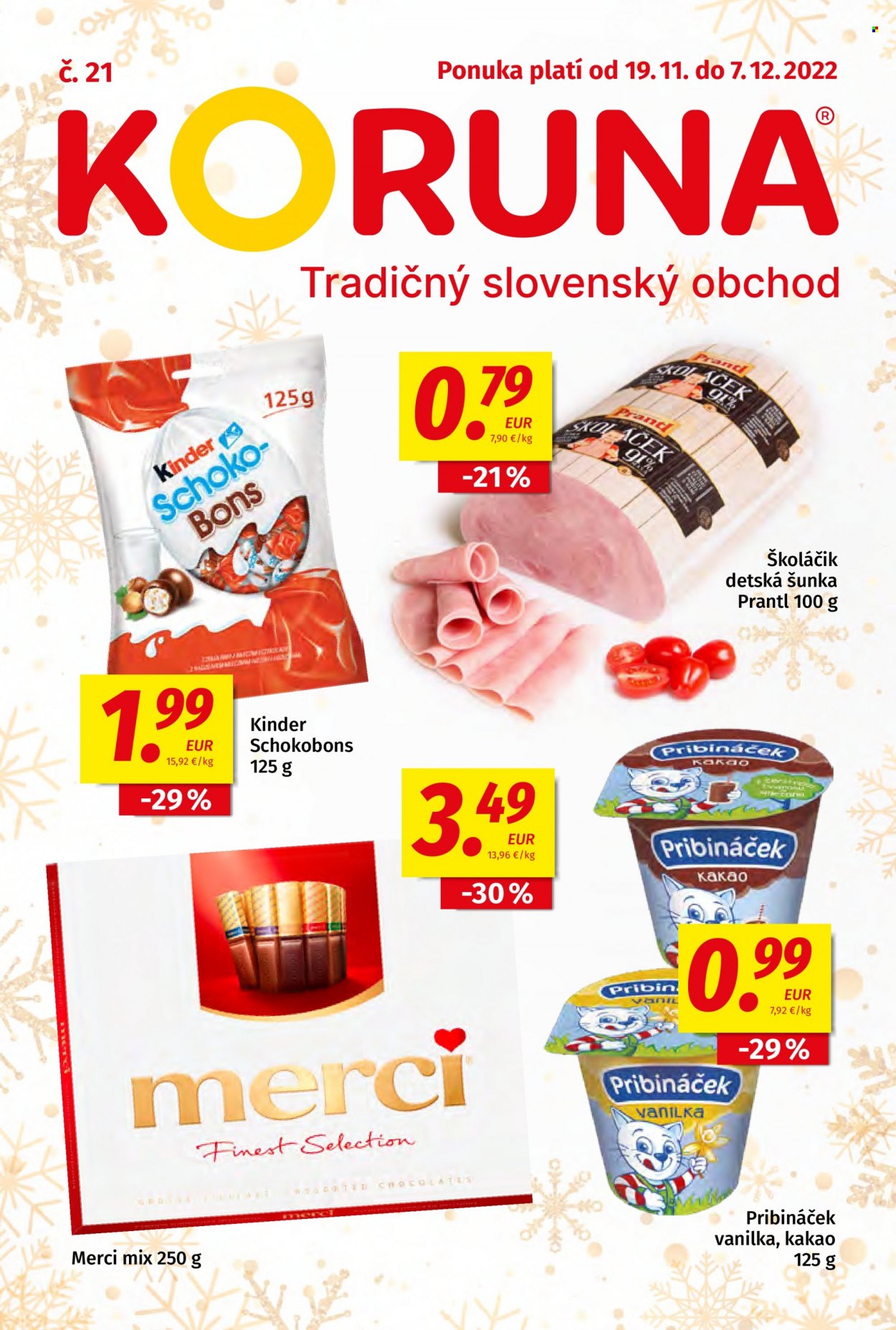 Leták Potraviny KORUNA - 19.11.2022 - 7.12.2022. Strana 1