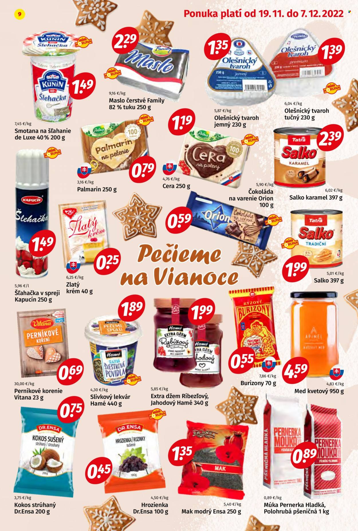 Leták Potraviny KORUNA - 19.11.2022 - 7.12.2022. Strana 9