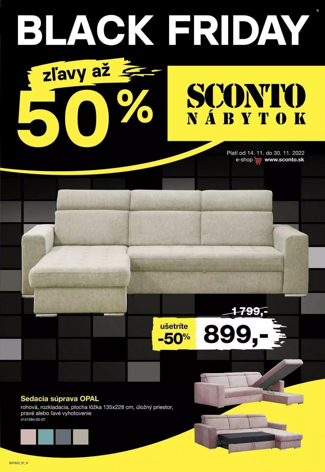 Leták Sconto nábytok - 14.11.2022 - 30.11.2022. Strana 1