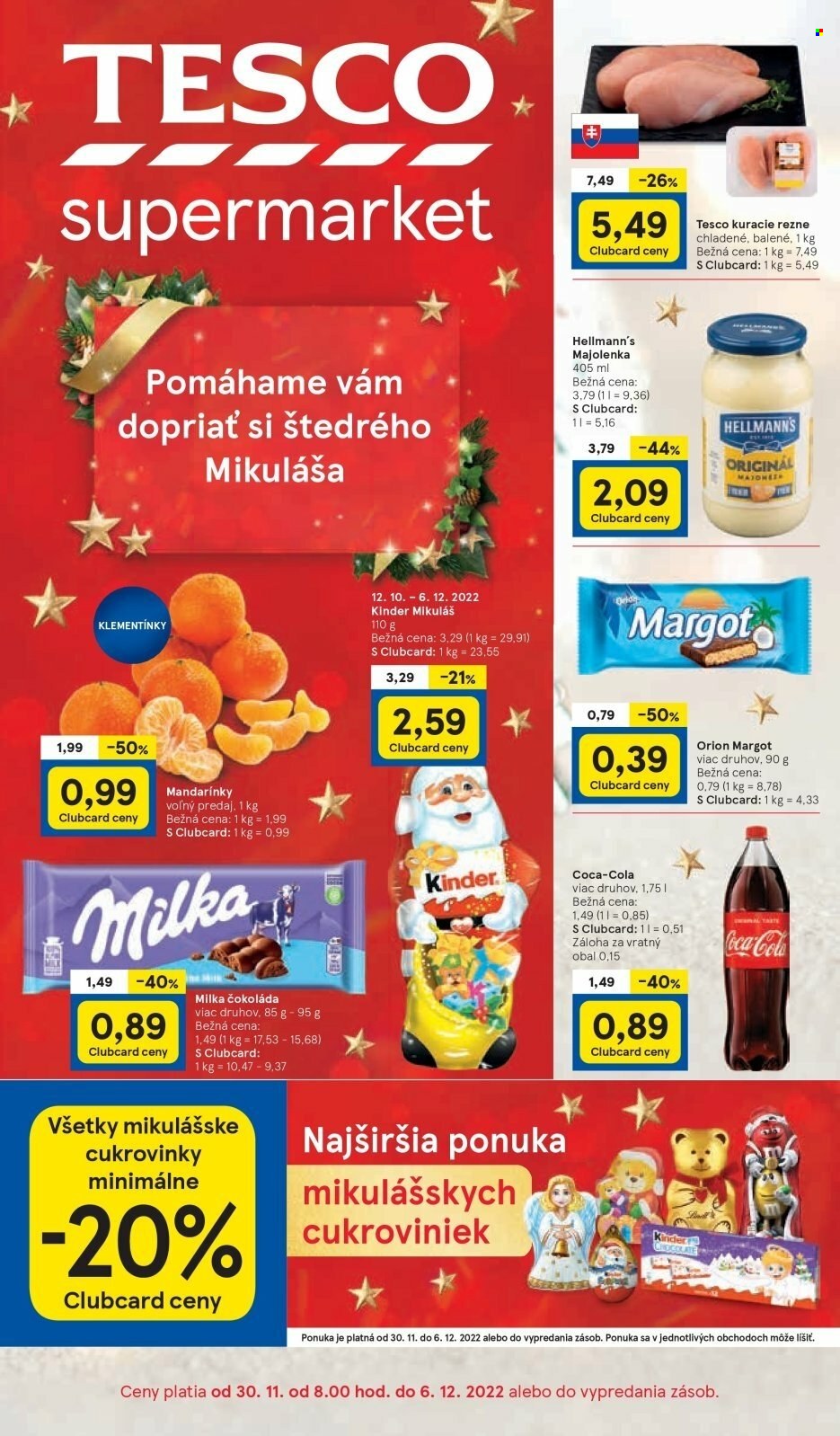 Leták TESCO supermarket - 30.11.2022 - 6.12.2022. Strana 1