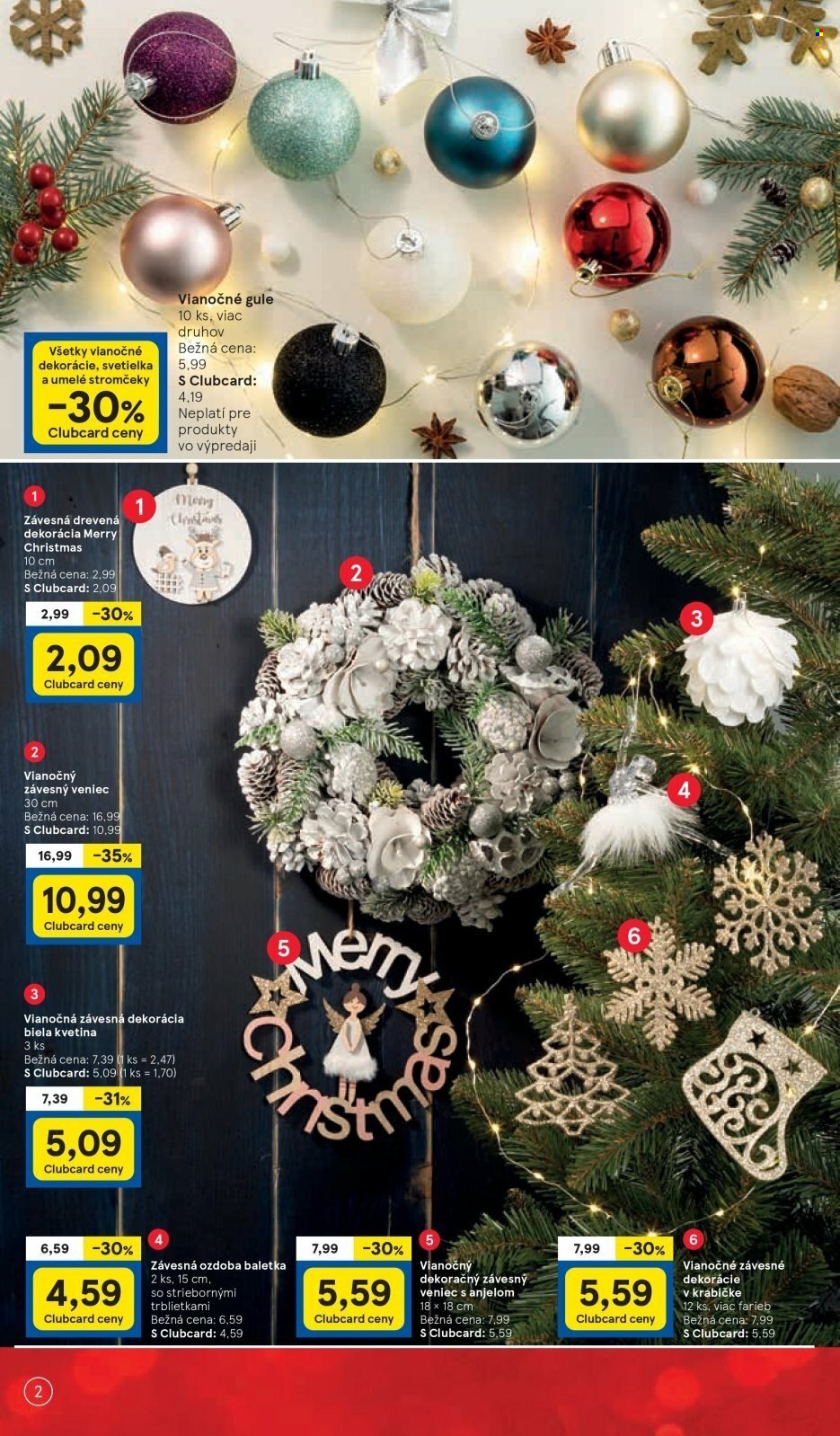thumbnail - Leták TESCO - 29.11.2022 - 24.12.2022 - Produkty v akcii - baletka, vianočná dekorácia. Strana 2.