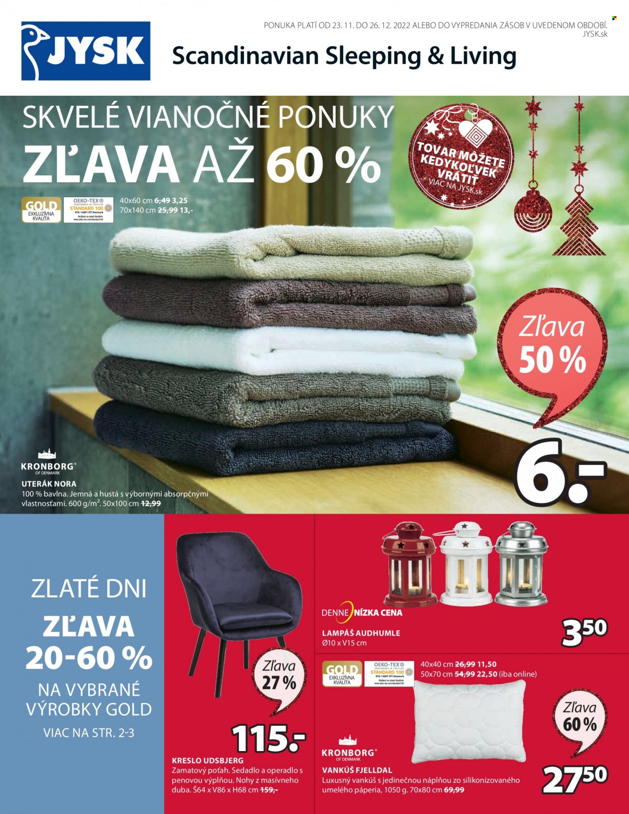 Leták JYSK - 23.11.2022 - 26.12.2022. Strana 1
