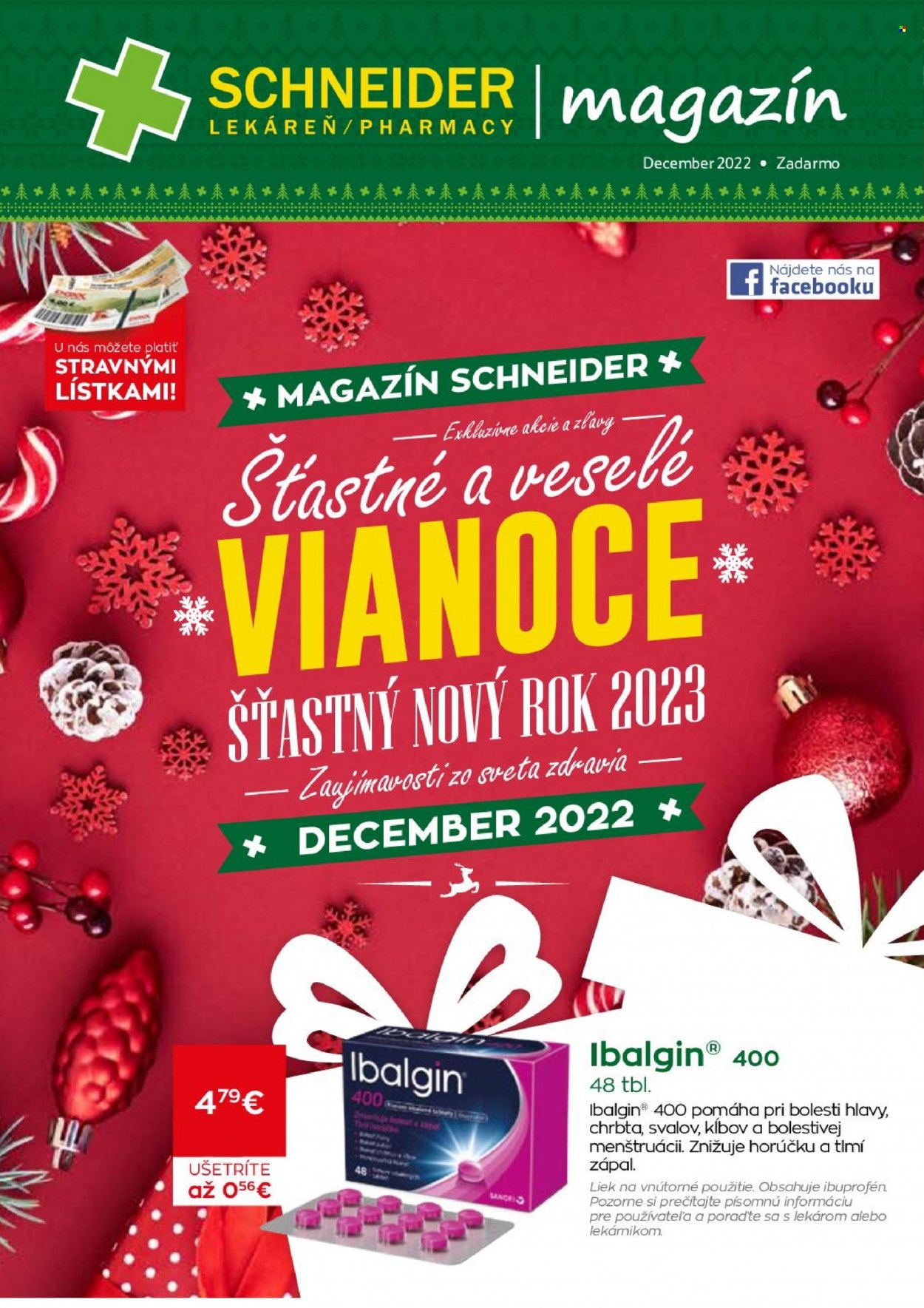 Leták Schneider Lekáreň - 1.12.2022 - 31.12.2022. Strana 1