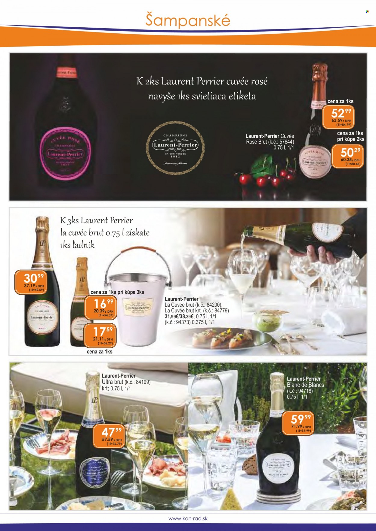 thumbnail - Leták KON-RAD - 1.12.2022 - 31.12.2022 - Produkty v akcii - Perrier, Laurent-Perrier, víno, šampanské víno, alkohol, Cuvée. Strana 33.
