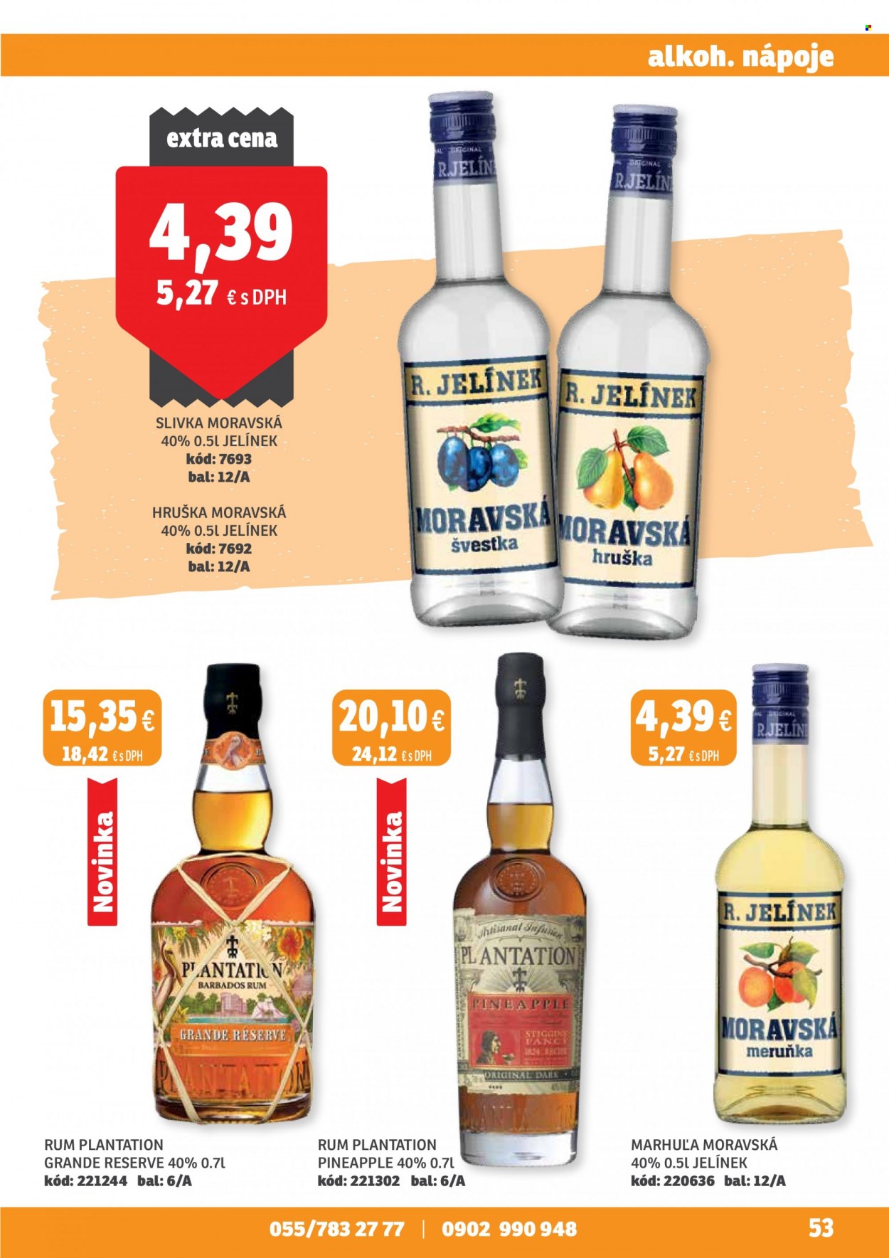 thumbnail - Leták Labaš - 1.12.2022 - 15.12.2022 - Produkty v akcii - alkohol, rum, slivovica, R. Jelínek, Moravská Švestka, Plantation Rum. Strana 53.