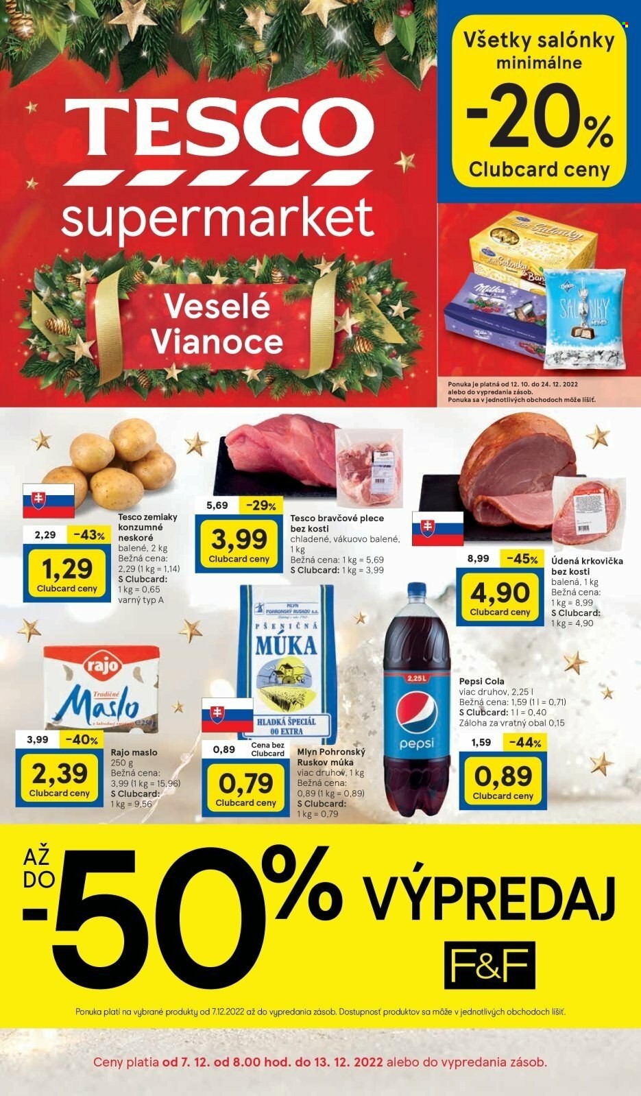Leták TESCO supermarket - 7.12.2022 - 13.12.2022. Strana 1