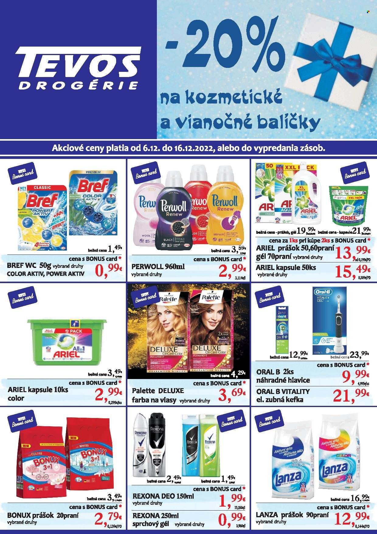 Leták Tevos Drogérie - 6.12.2022 - 16.12.2022. Strana 1