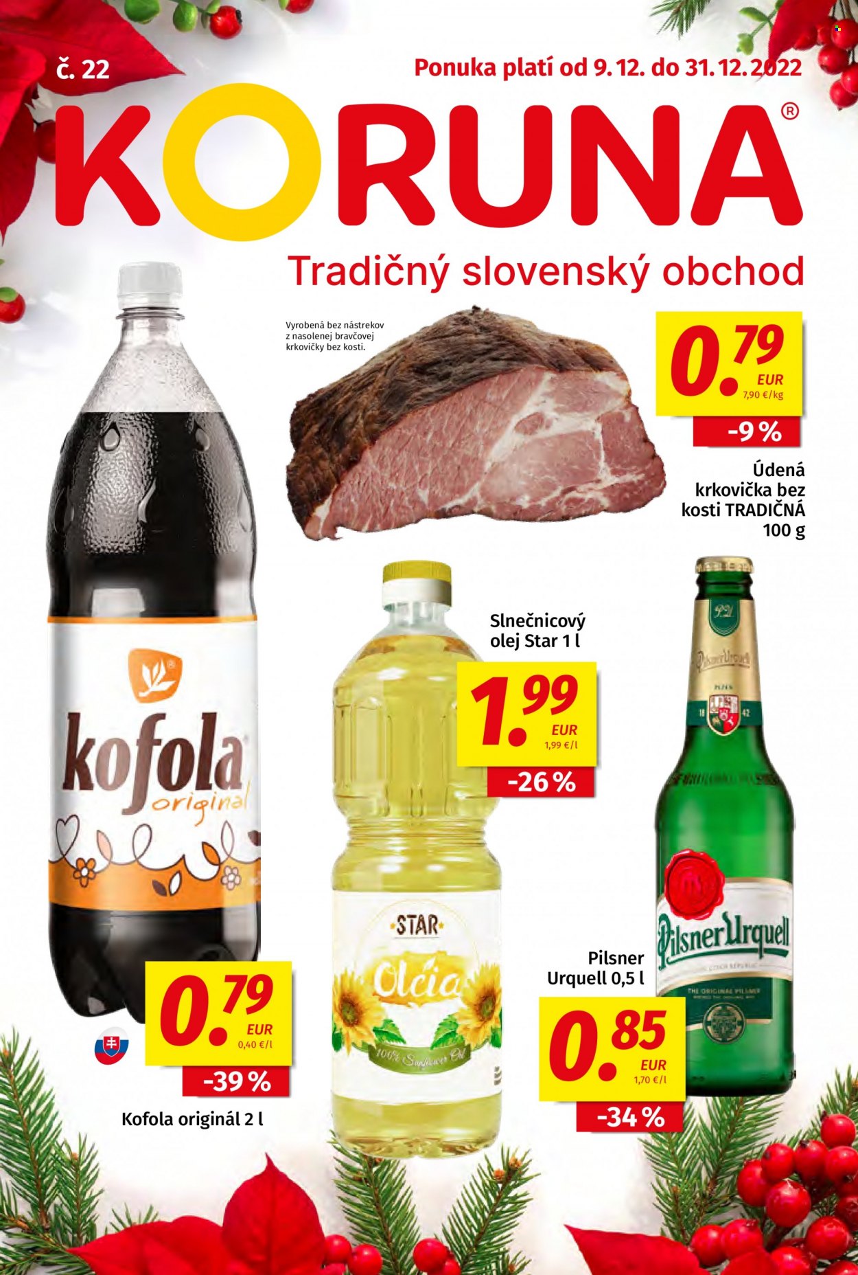 Leták Potraviny KORUNA - 9.12.2022 - 31.12.2022. Strana 1