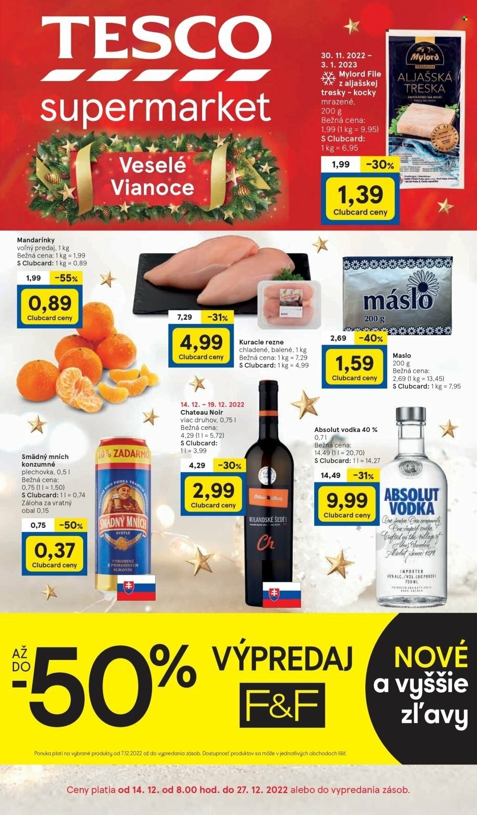 Leták TESCO supermarket - 14.12.2022 - 27.12.2022. Strana 1