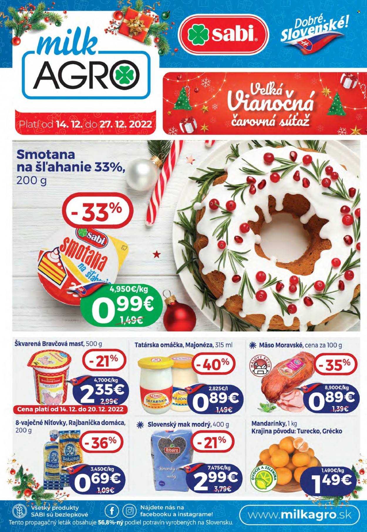 Leták Milk AGRO - 14.12.2022 - 27.12.2022. Strana 1