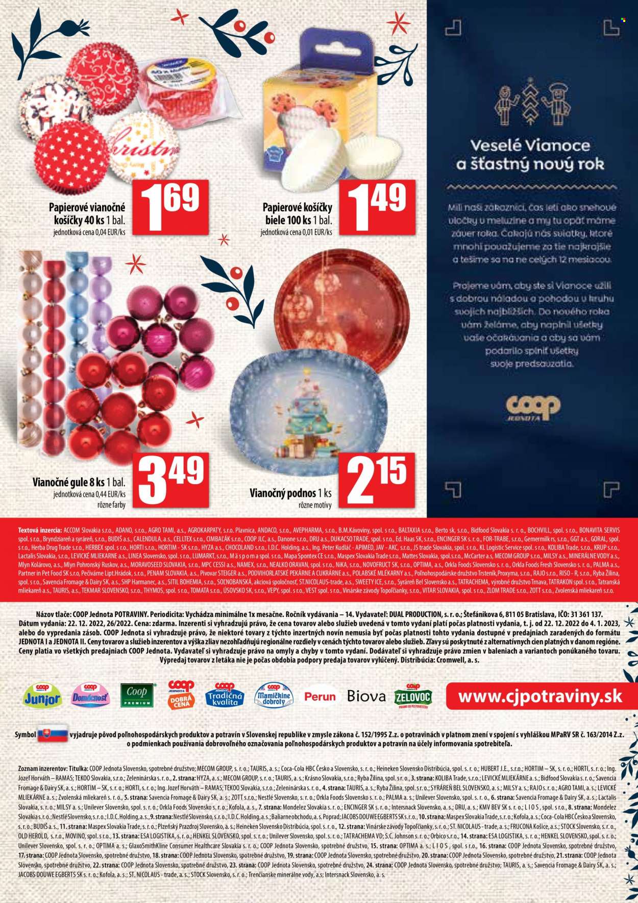 Leták COOP Jednota - 22.12.2022 - 4.1.2023. Strana 15
