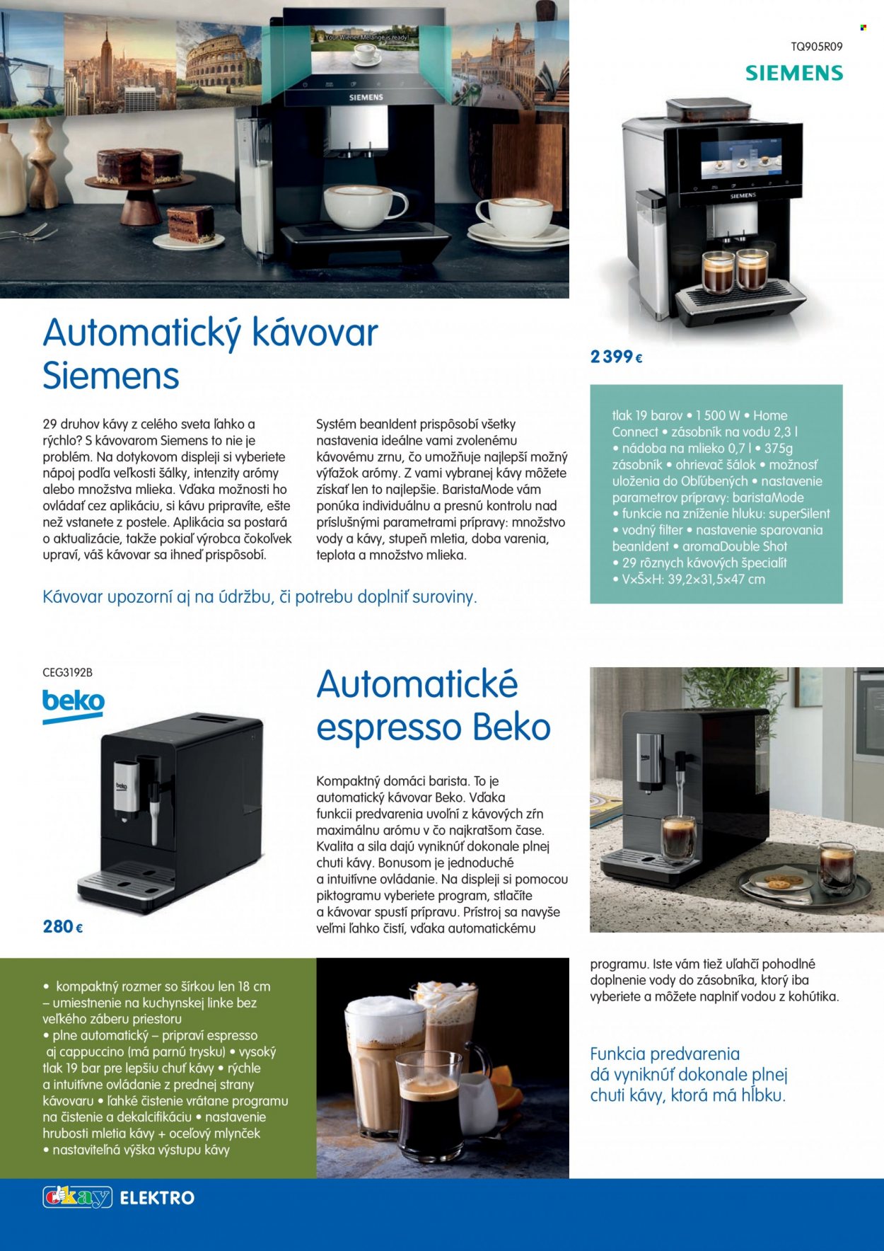 thumbnail - Leták Okay - 6.12.2022 - 15.3.2023 - Produkty v akcii - vodný filter, mlynček, šálek, Siemens, Beko, kávovar, automatické espresso, automatický kávovar. Strana 2.