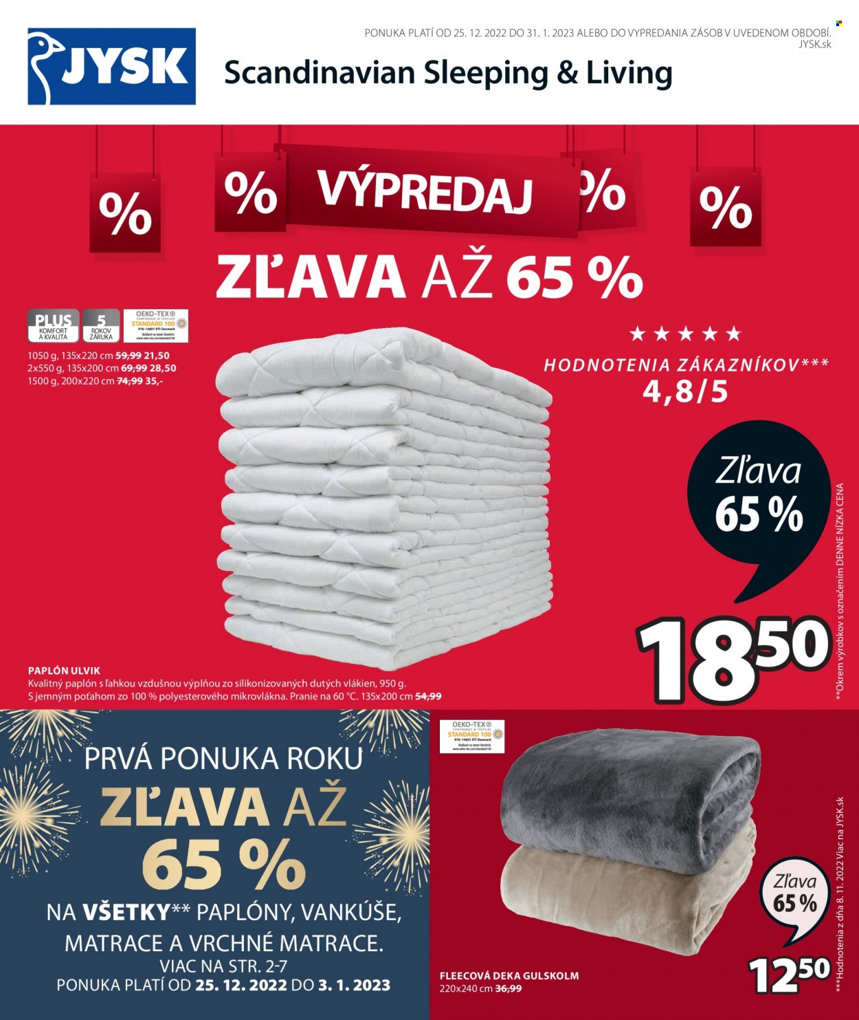 Leták JYSK - 25.12.2022 - 31.1.2023. Strana 1