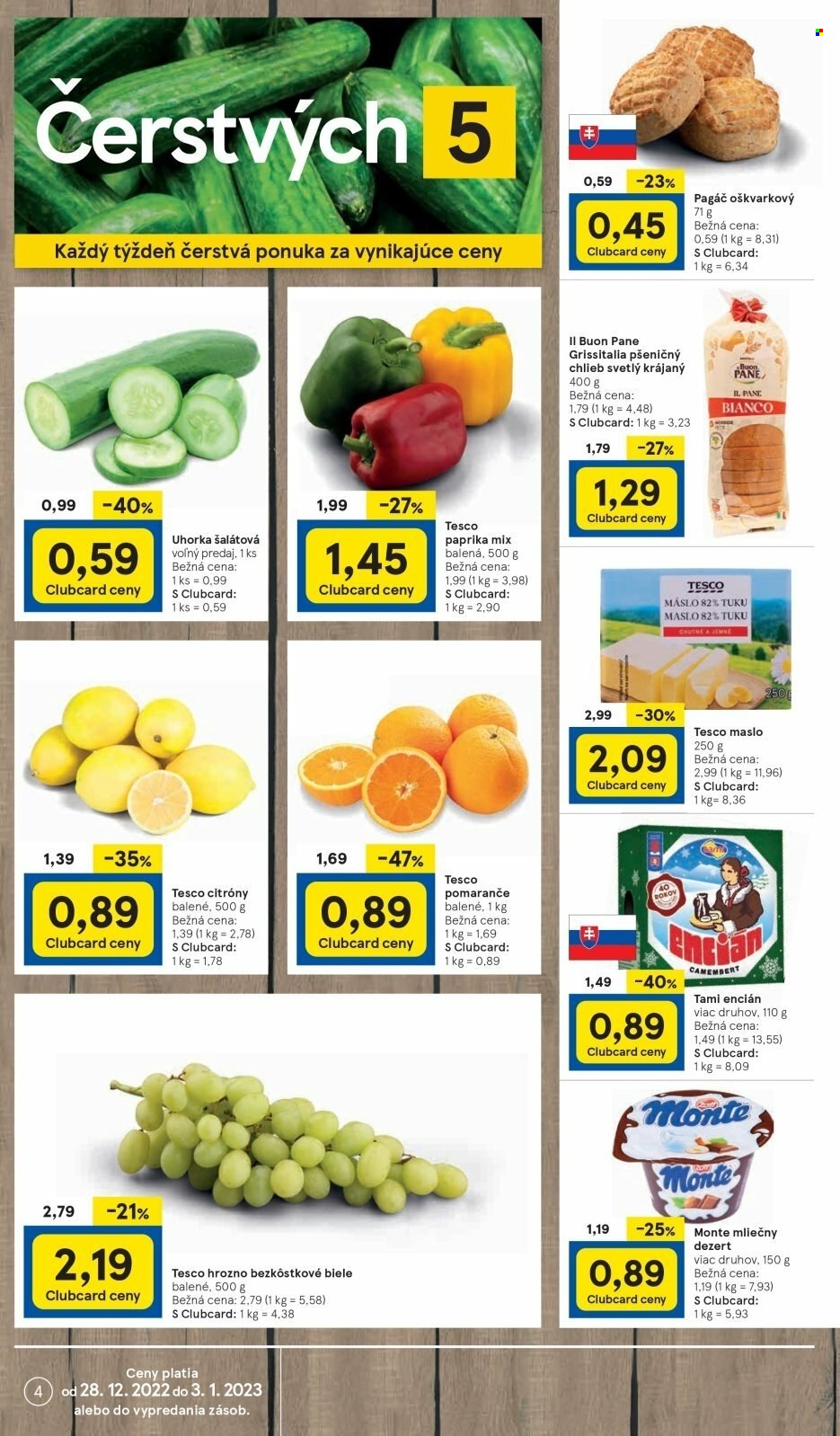 Leták TESCO supermarket - 28.12.2022 - 3.1.2023. Strana 4