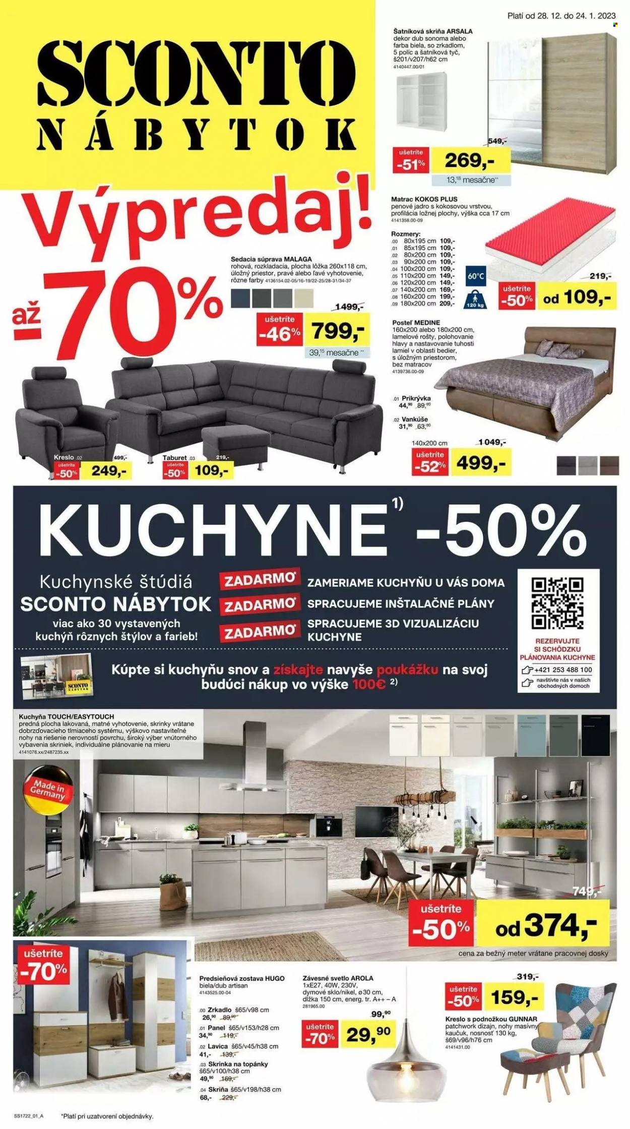 Leták Sconto nábytok - 28.12.2022 - 24.1.2023. Strana 1