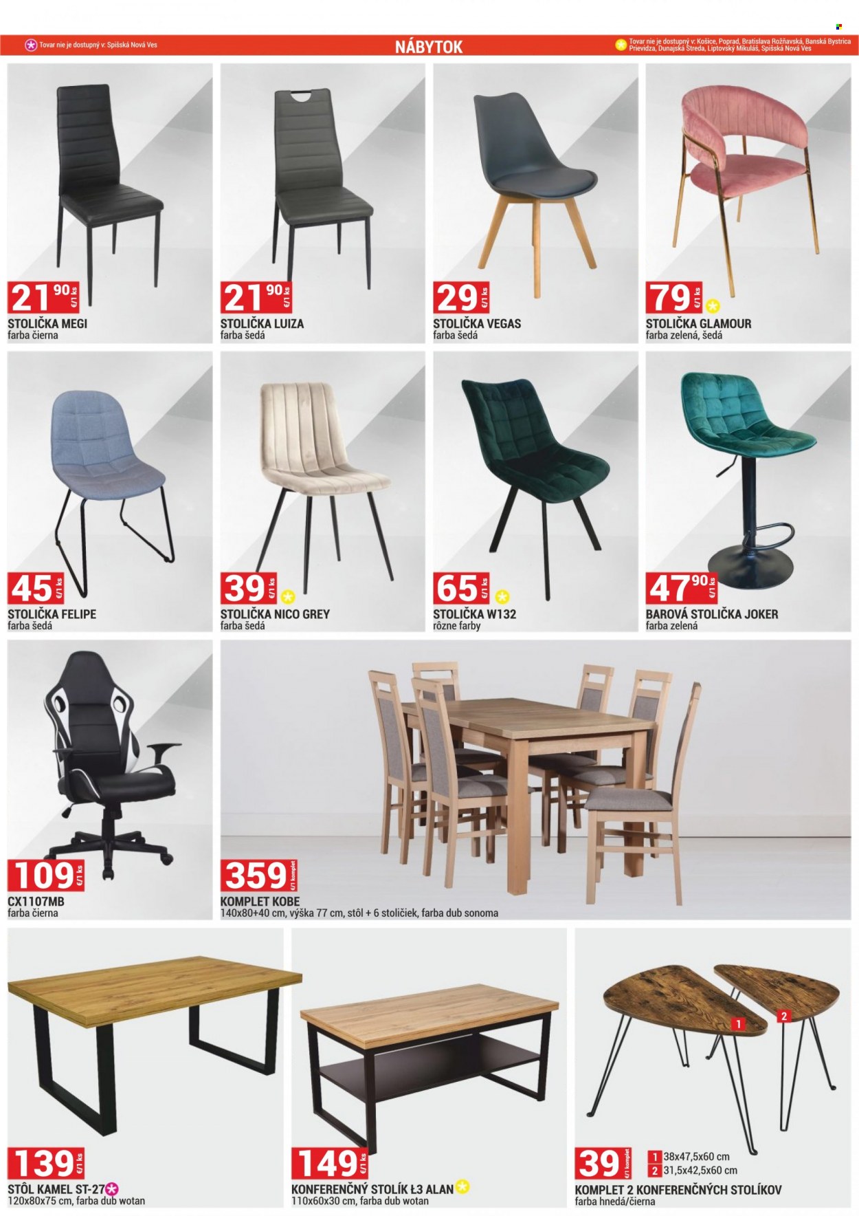 thumbnail - Leták Merkury Market - 27.12.2022 - 31.1.2023 - Produkty v akcii - stôl, barová stolička, stolička, konferenčný stolík, stolík. Strana 3.