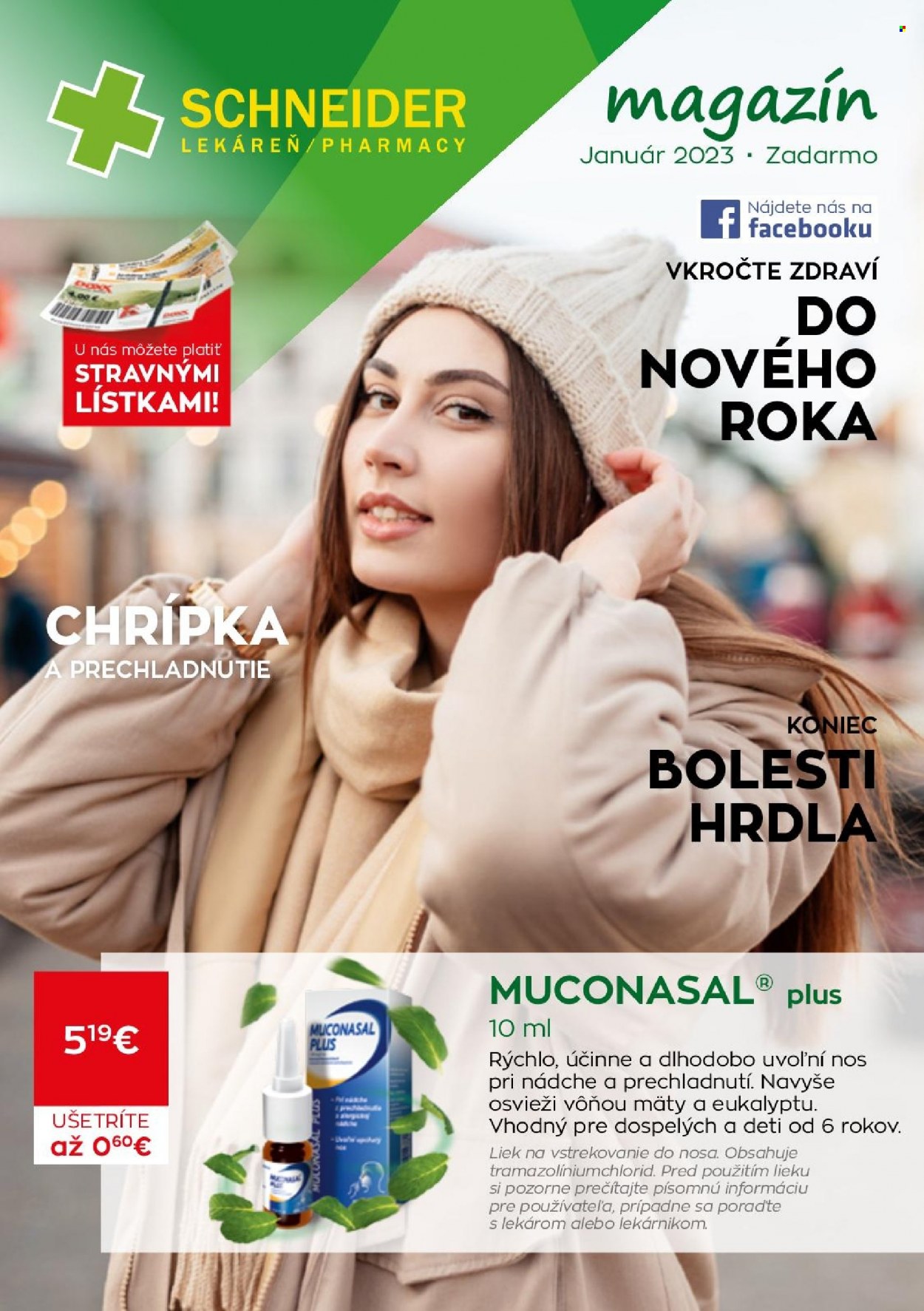 Leták Schneider Lekáreň - 1.1.2023 - 31.1.2023. Strana 1