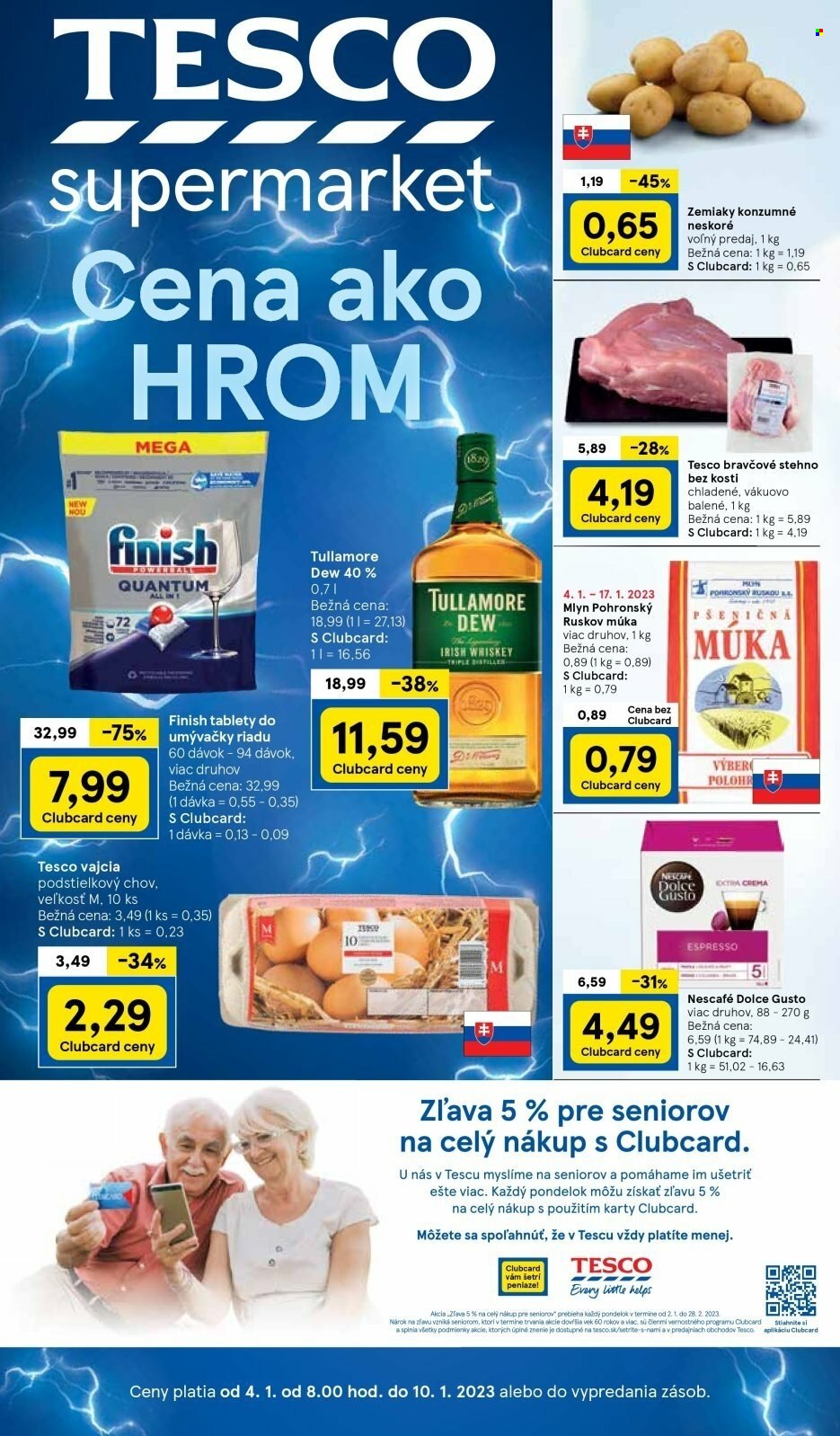 Leták TESCO supermarket - 4.1.2023 - 10.1.2023. Strana 1