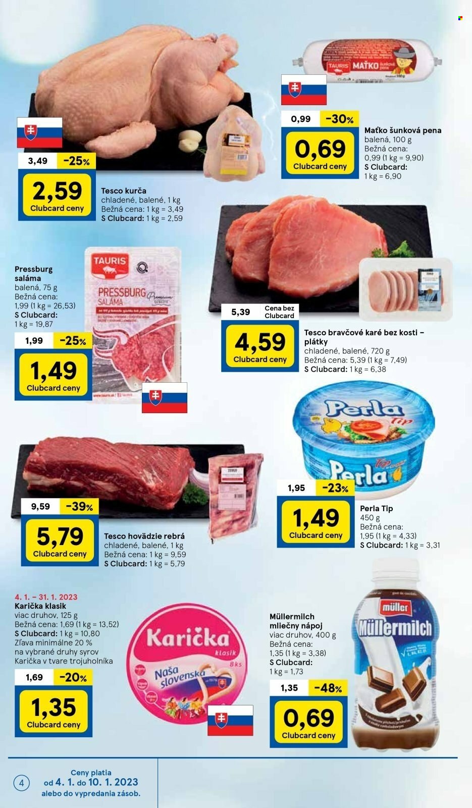 Leták TESCO supermarket - 4.1.2023 - 10.1.2023. Strana 4