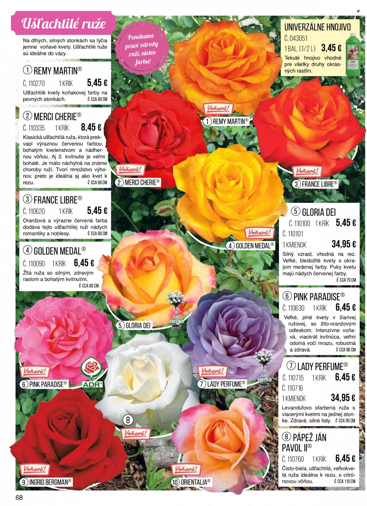thumbnail - Leták Starkl - Produkty v akcii - hnojivo, tekuté hnojivo, ruža, kvetinová dekorácia. Strana 68.