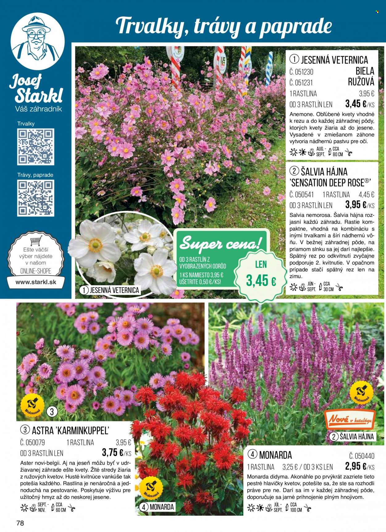 thumbnail - Leták Starkl - Produkty v akcii - kvitnúce rastliny, trvalka, papraď, astra. Strana 78.