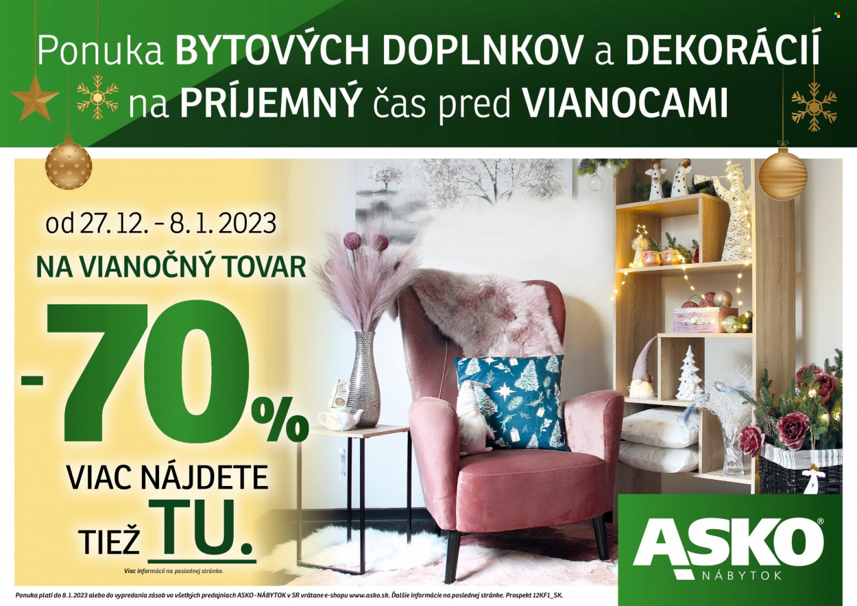 Leták Asko Nábytok - 1.12.2022 - 8.1.2023. Strana 1