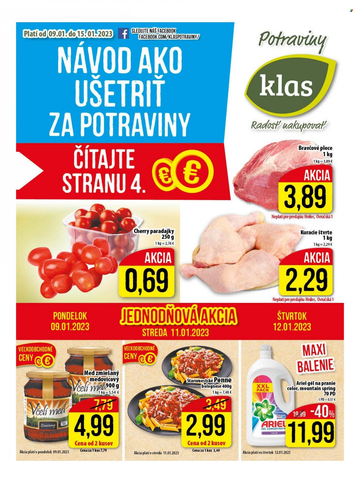 Leták Klas - 9.1.2023 - 15.1.2023. Strana 1