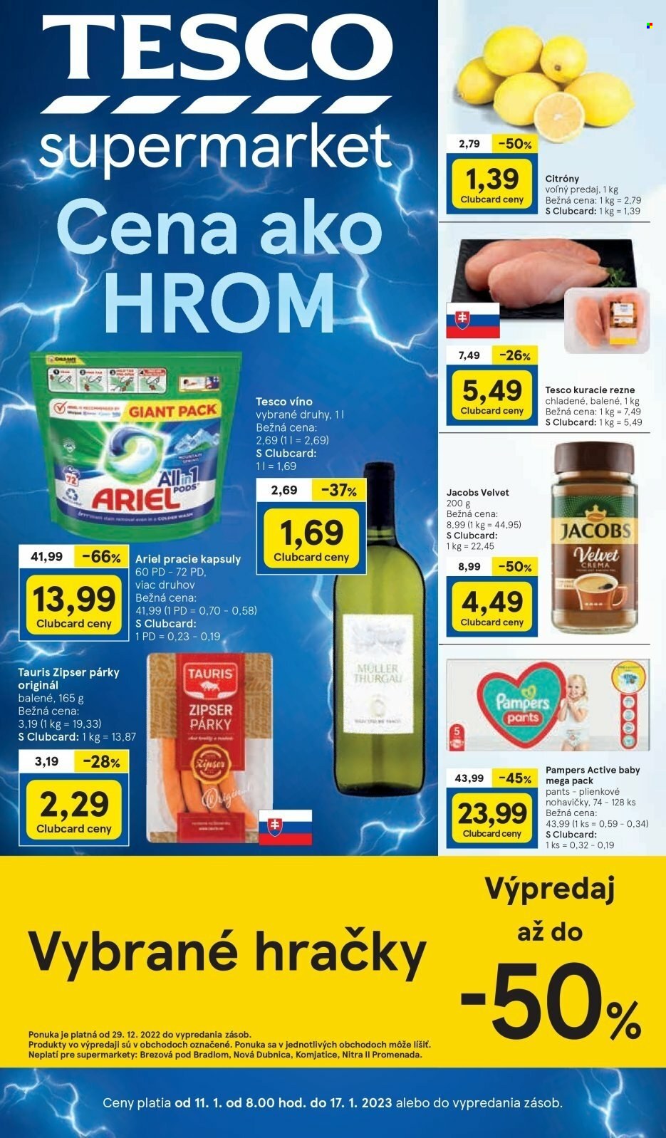 Leták TESCO supermarket - 11.1.2023 - 17.1.2023. Strana 1