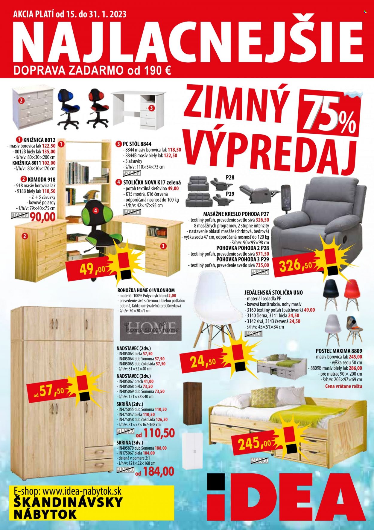 Leták IDEA nábytok - 15.1.2023 - 31.1.2023. Strana 1