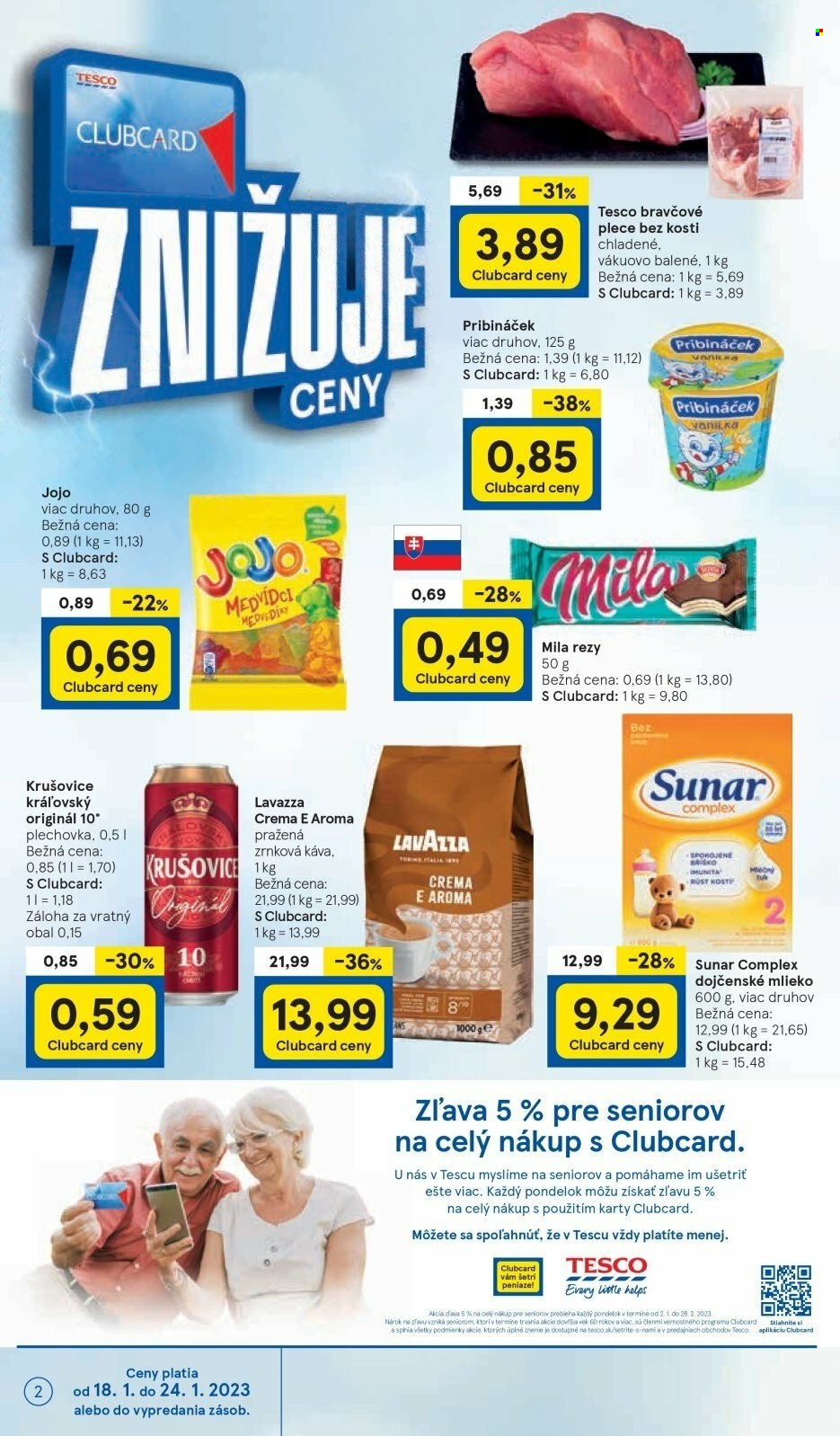 Leták TESCO supermarket - 18.1.2023 - 24.1.2023. Strana 2