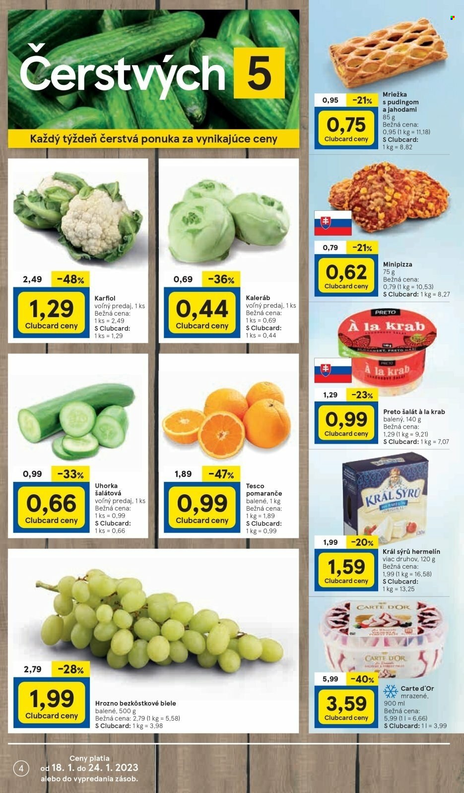 Leták TESCO supermarket - 18.1.2023 - 24.1.2023. Strana 4