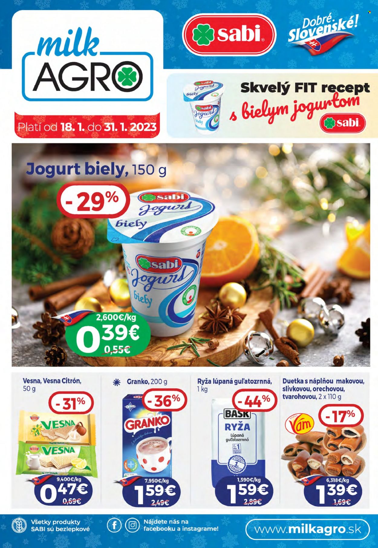 Leták Milk AGRO - 18.1.2023 - 31.1.2023. Strana 1