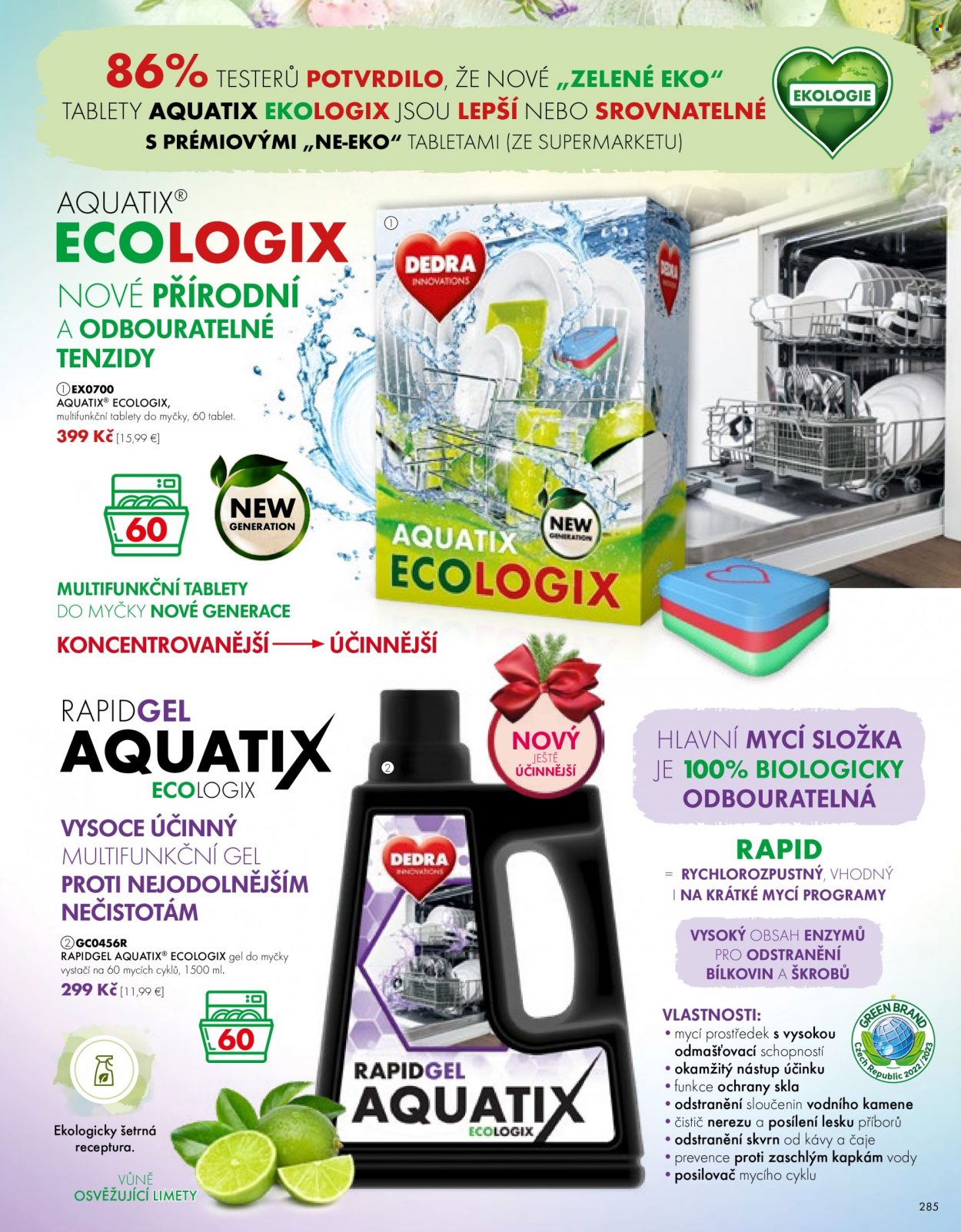 thumbnail - Leták Dedra - 20.1.2023 - 21.4.2023 - Produkty v akcii - tablety do umývačky. Strana 85.