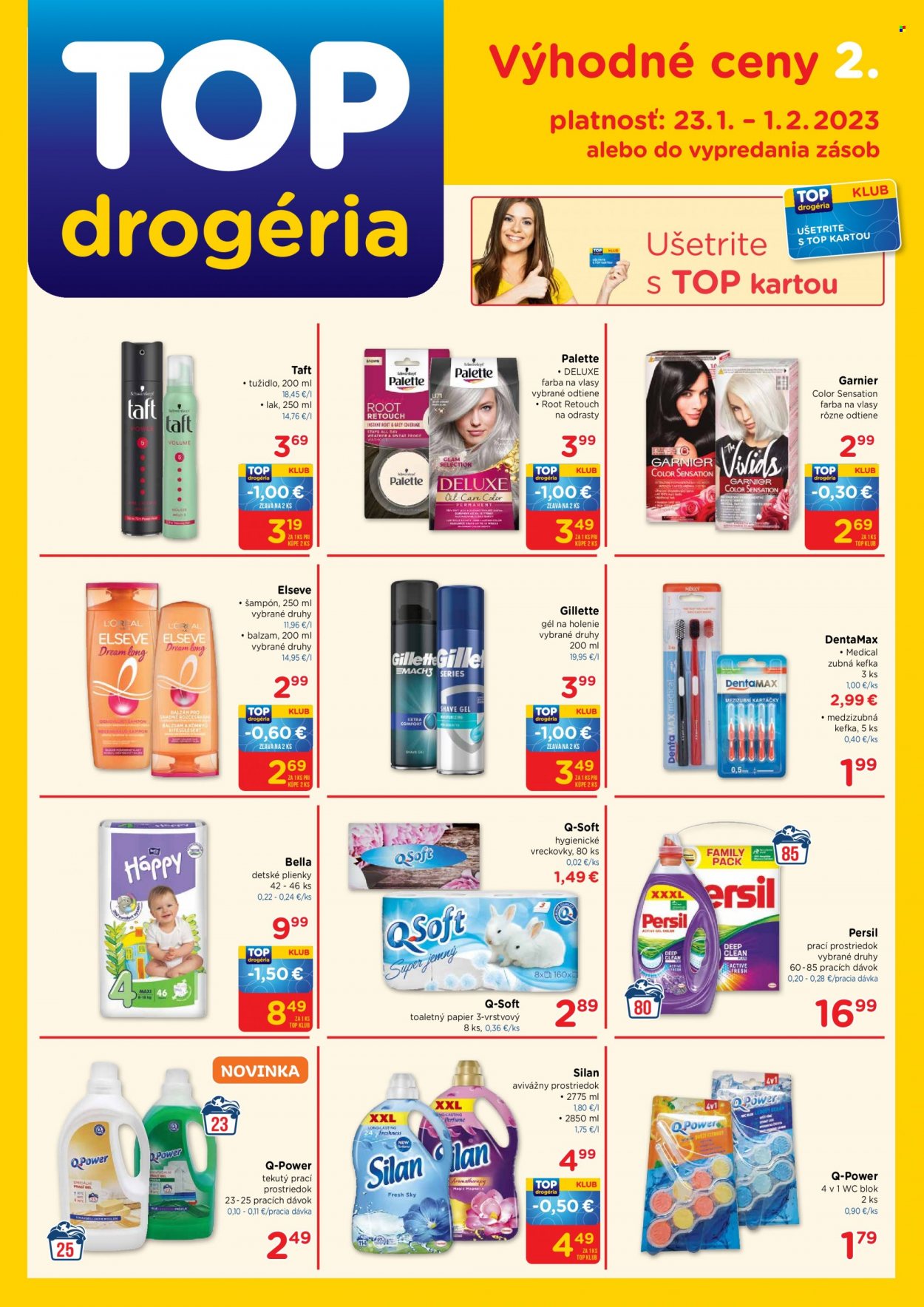 Leták TOP drogéria - 23.1.2023 - 1.2.2023. Strana 1