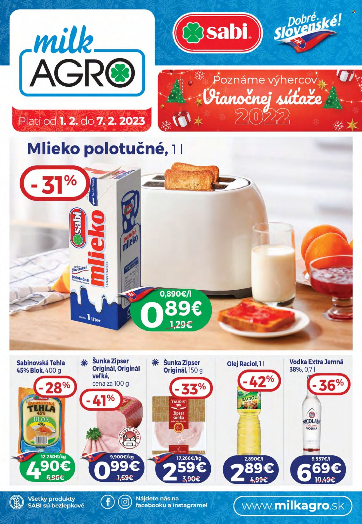 Leták Milk AGRO - 1.2.2023 - 7.2.2023. Strana 1