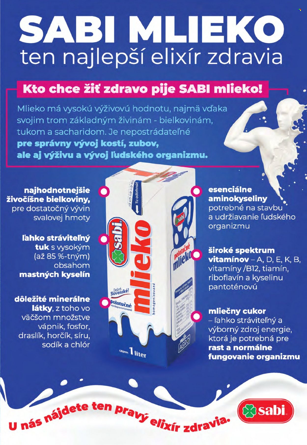 thumbnail - Leták Milk AGRO - 1.2.2023 - 7.2.2023 - Produkty v akcii - mlieko, polotučné mlieko, cukor, horčík, vitamín, Riboflavin. Strana 5.