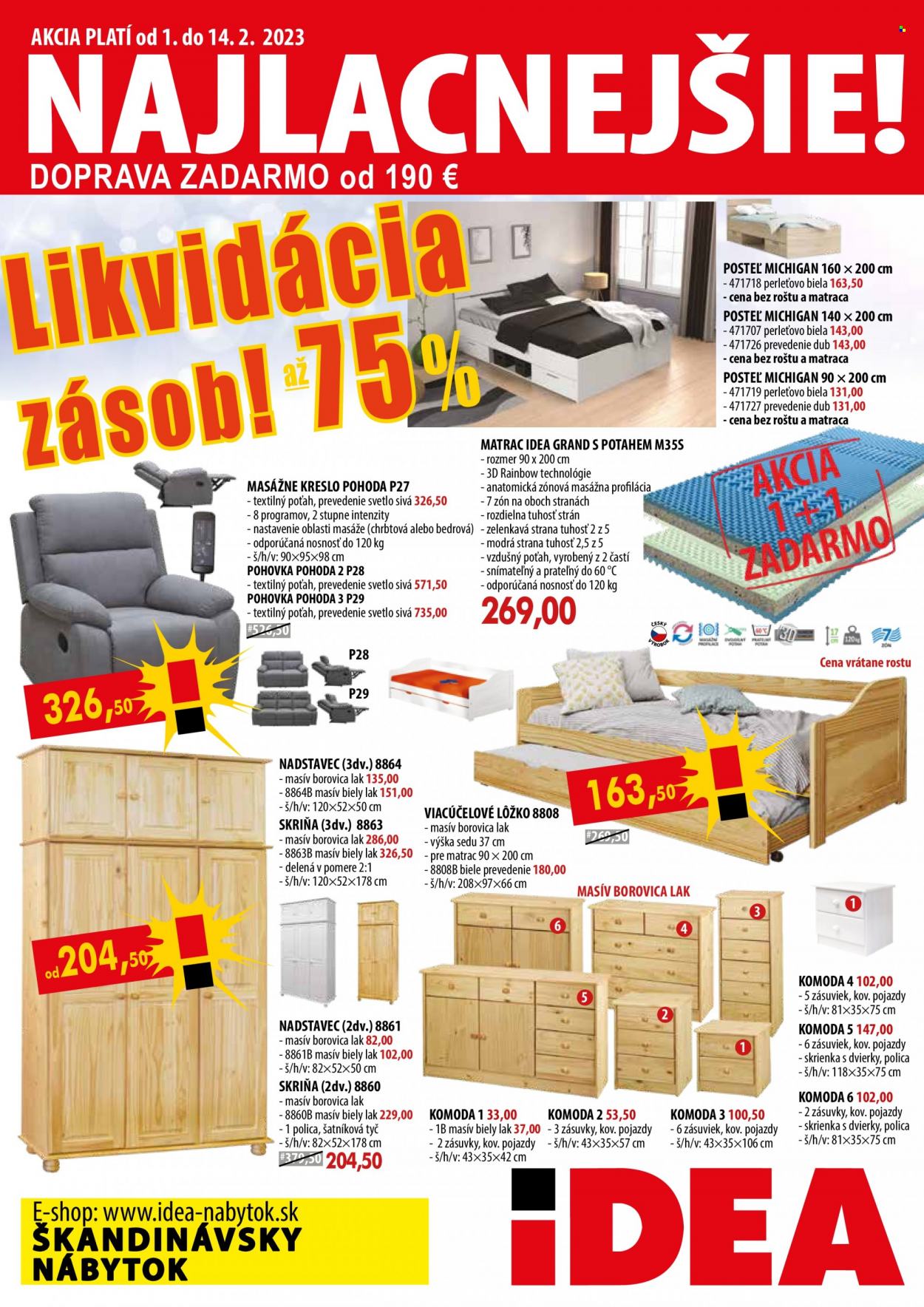 Leták IDEA nábytok - 1.2.2023 - 14.2.2023. Strana 1