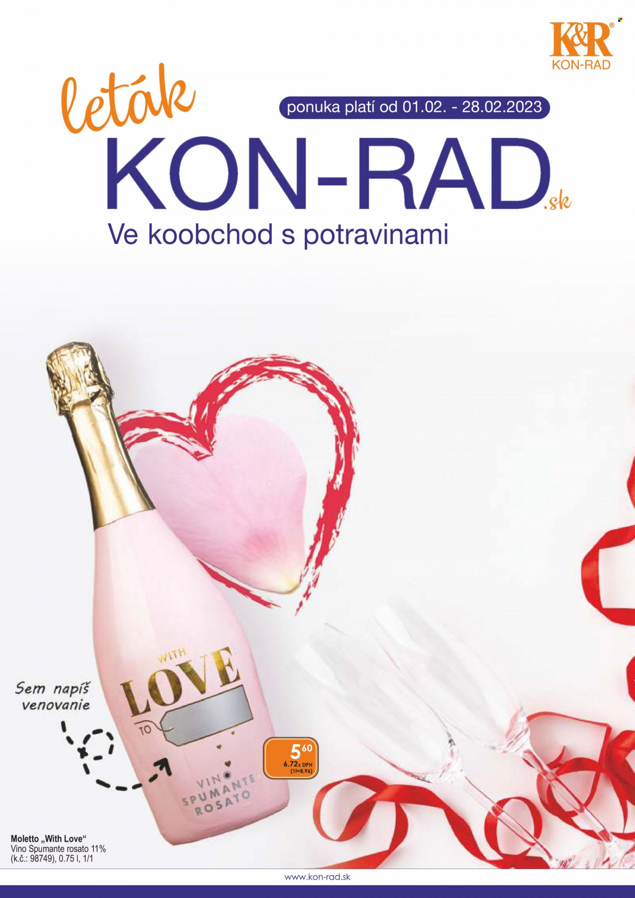 thumbnail - Leták KON-RAD - 1.2.2023 - 28.2.2023 - Produkty v akcii - víno, alkohol. Strana 1.